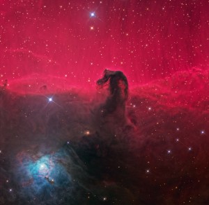 La nébuleuse de la tête de cheval, dans la constellation d'Orion, est un gigantesque nuage d'hydrogène. (Crédit: Ken Crawford, Rancho Del Sol Observatory)