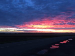 Couché de soleil sur le pays haut mosellan. Crédits: C.P. Rigel